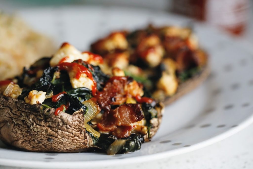 Bacon and Spinach Stuffed Portobello Mushroom Recipe